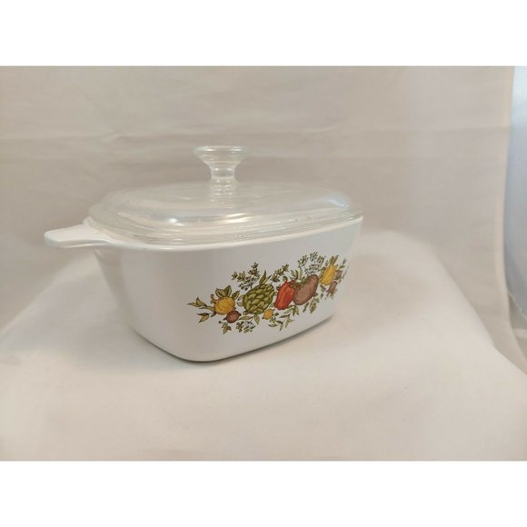 Vintage Corning Ware Spice of Life P-43 4 pc set- 2x2 3/4 + 1x1 1/2 cup + 1 lid - Picture 6 of 11